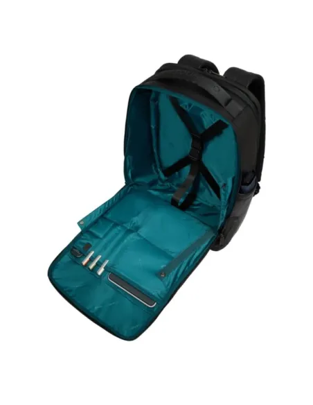 Piquadro Corner Travel Backpack 15.6 Laptop Expandable & Water-Resistant, black