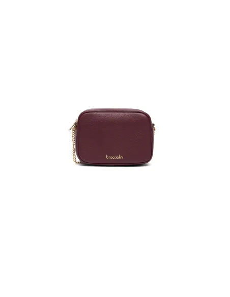 Braccialini Jinny Leather Crossbody Bag, Minimal & Elegant Design, bordeaux