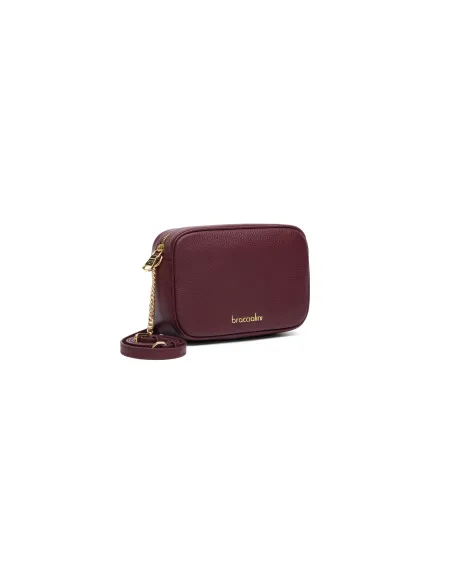 Braccialini Jinny Leather Crossbody Bag, Minimal & Elegant Design, bordeaux