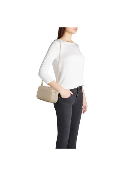 Borsa in pelle piccola con due comparti Braccialini Jinny, beige