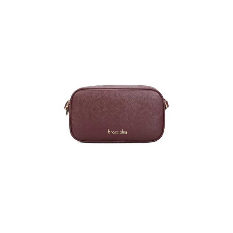 Braccialini Jinny Leather Crossbody Bag, bordeaux