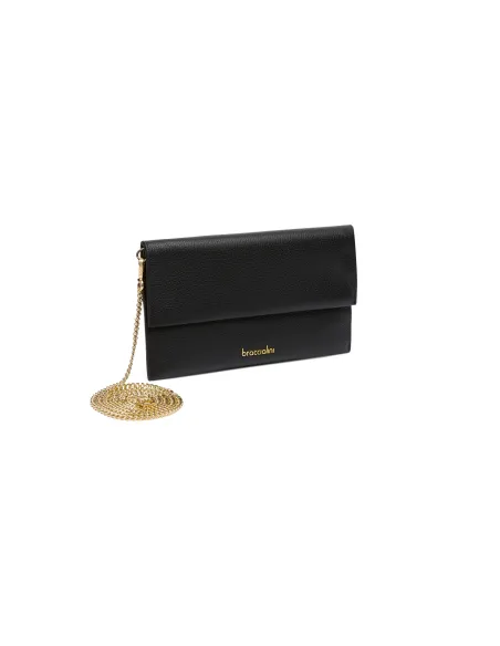 Braccialini Jinny Leather Clutch bag, Versatile Elegance, black