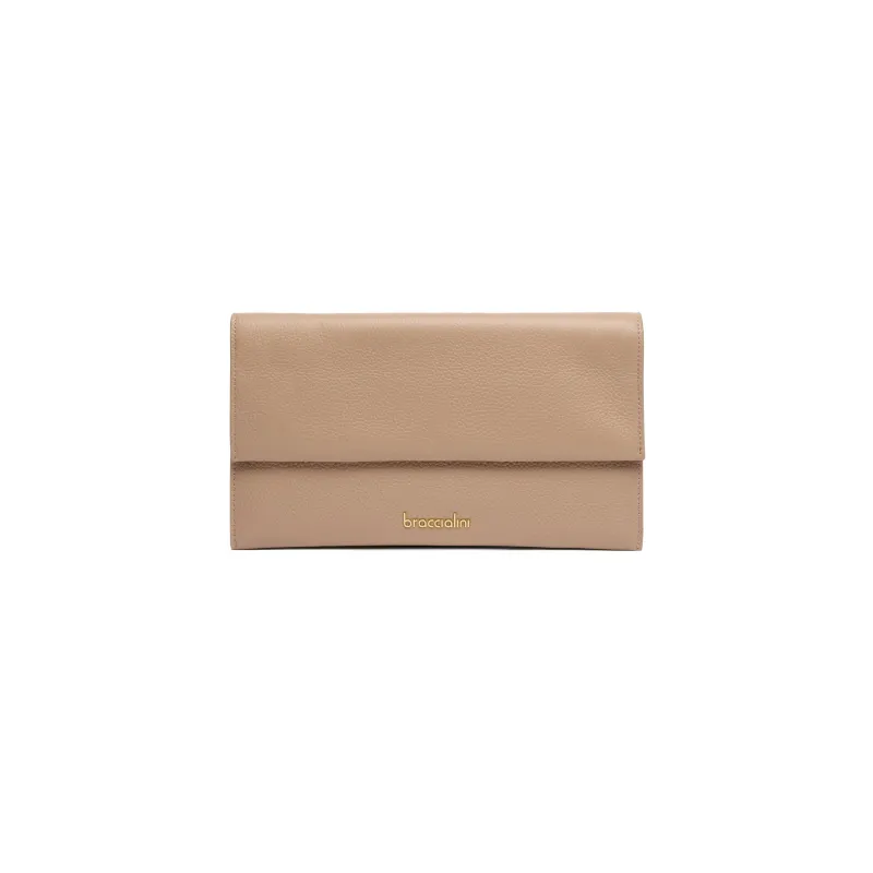 Jinny Leder-Clutch mit Umhängeriemen von Braccialini,...