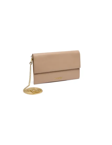 Bustina in pelle con tracolla Braccialini Jinny, beige
