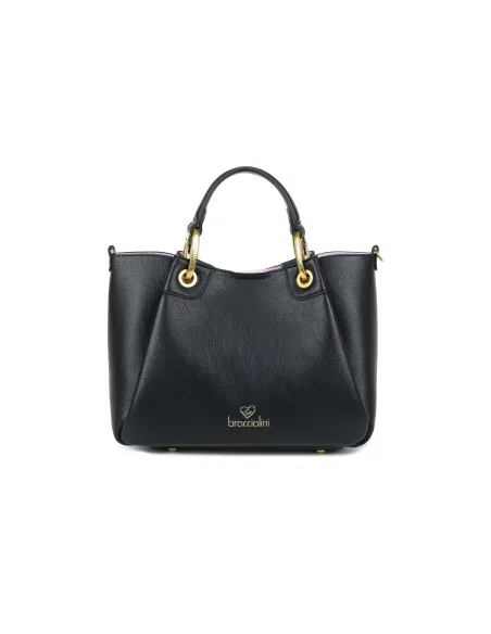 Mittelgroße Handtasche Amy von Braccialini, Eleganz & Funktionalität, schwarz