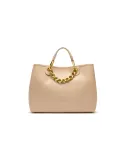 Borsa donna con accessorio in catena Bracciali Beth Jewels, beige