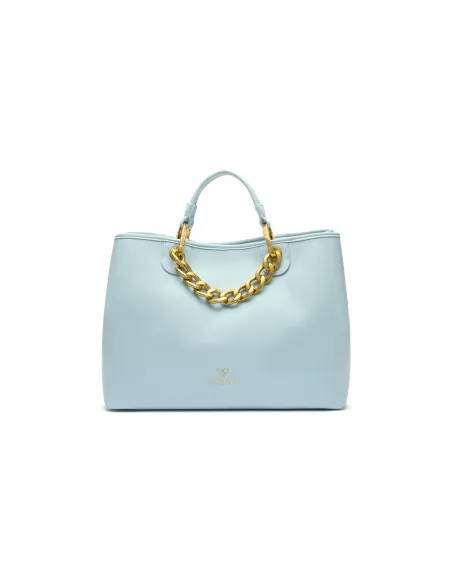 Borsa donna con accessorio in catena Bracciali Beth Jewels, celeste