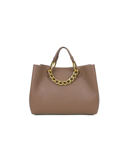 Borsa donna con accessorio in catena Bracciali Beth Jewels, marrone