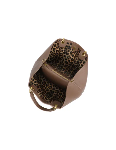 Borsa donna con accessorio in catena Bracciali Beth Jewels, marrone