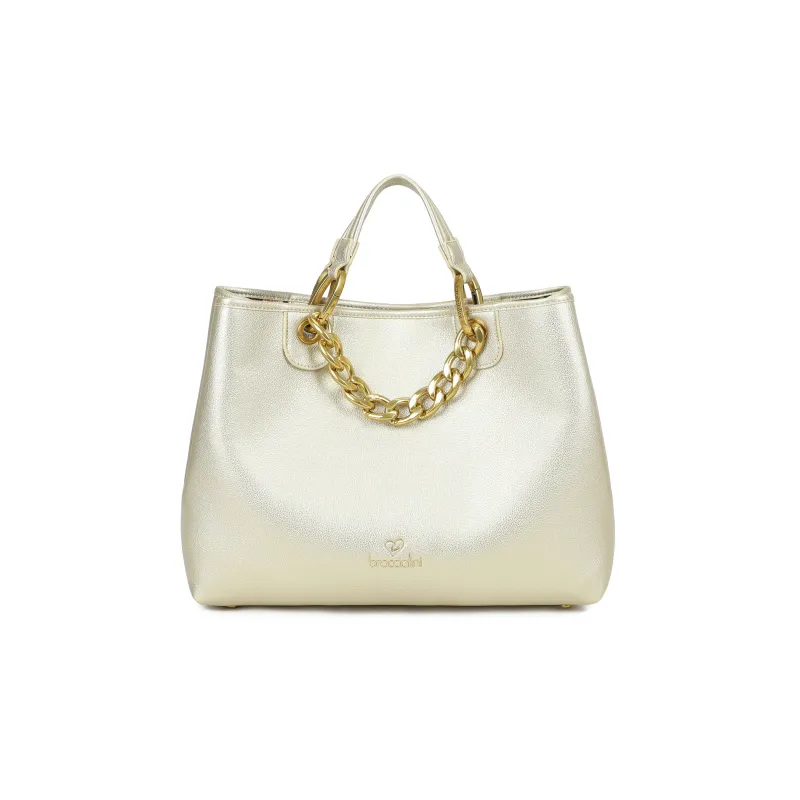 Braccialini Beth Jewels Large Handbag, light gold