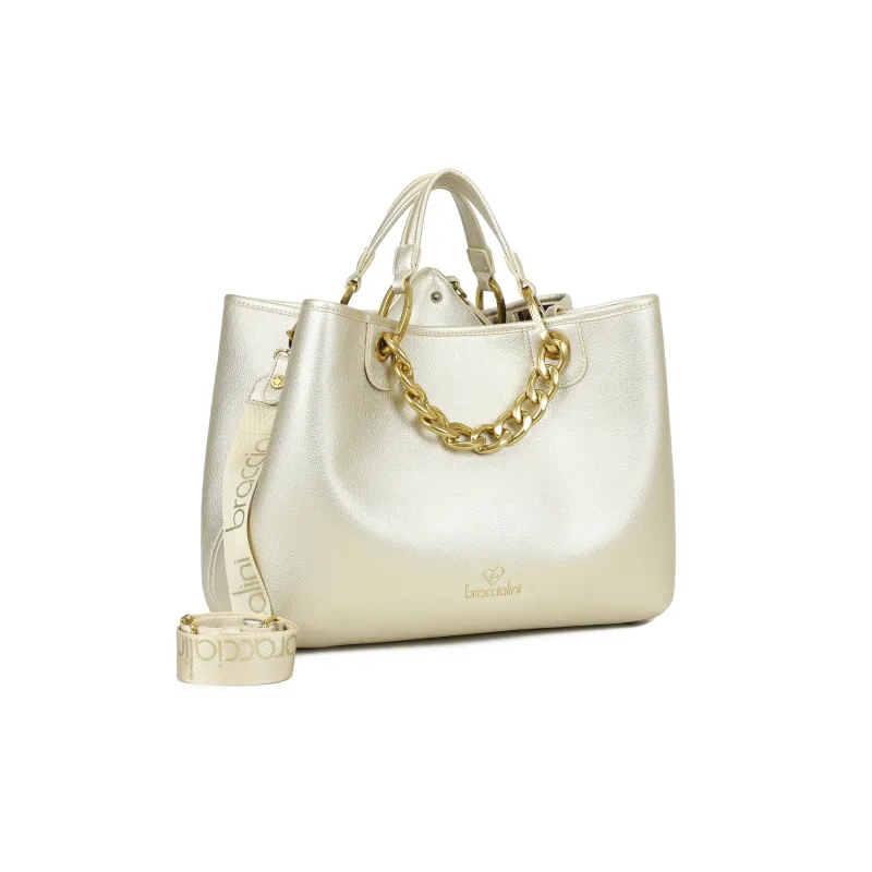 Braccialini Beth Jewels Large Handbag, light gold 2