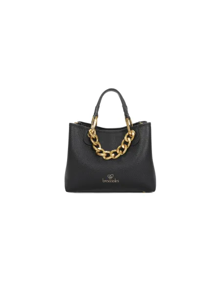 Borsa media con accesorio in catena Braccialini Beth Jewels, nera