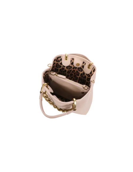 Borsa media con accesorio in catena Braccialini Beth Jewels, beige