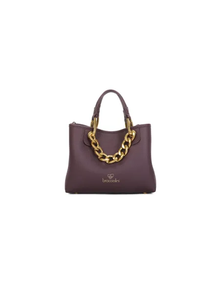 Borsa media con accesorio in catena Braccialini Beth Jewels, bordeaux