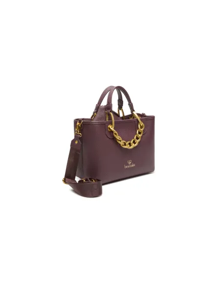 Borsa media con accesorio in catena Braccialini Beth Jewels, bordeaux