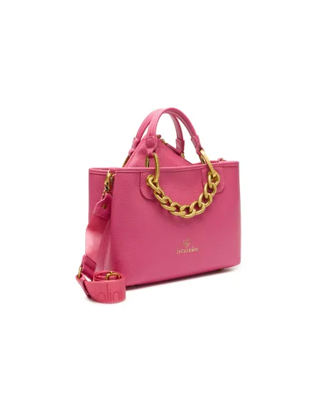 Borsa media con accesorio in catena Braccialini Beth Jewels, fucsia
