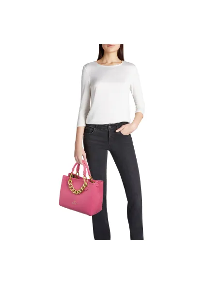 Borsa media con accesorio in catena Braccialini Beth Jewels, fucsia