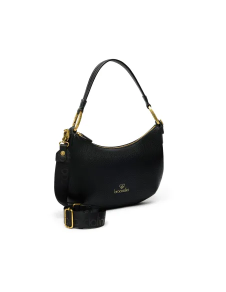 Braccialini Beth Jewels Hobo-Tasche, Eleganz & Gold-Detail, schwarz