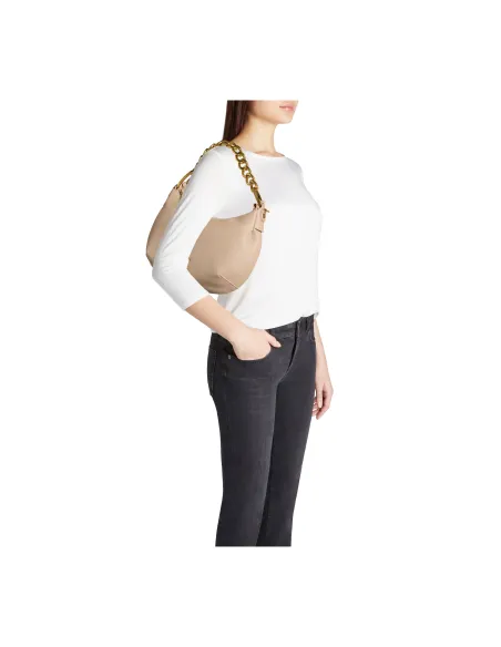 Braccialini Beth Jewels Hobo Bag, Elegant & Golden Style, taupe