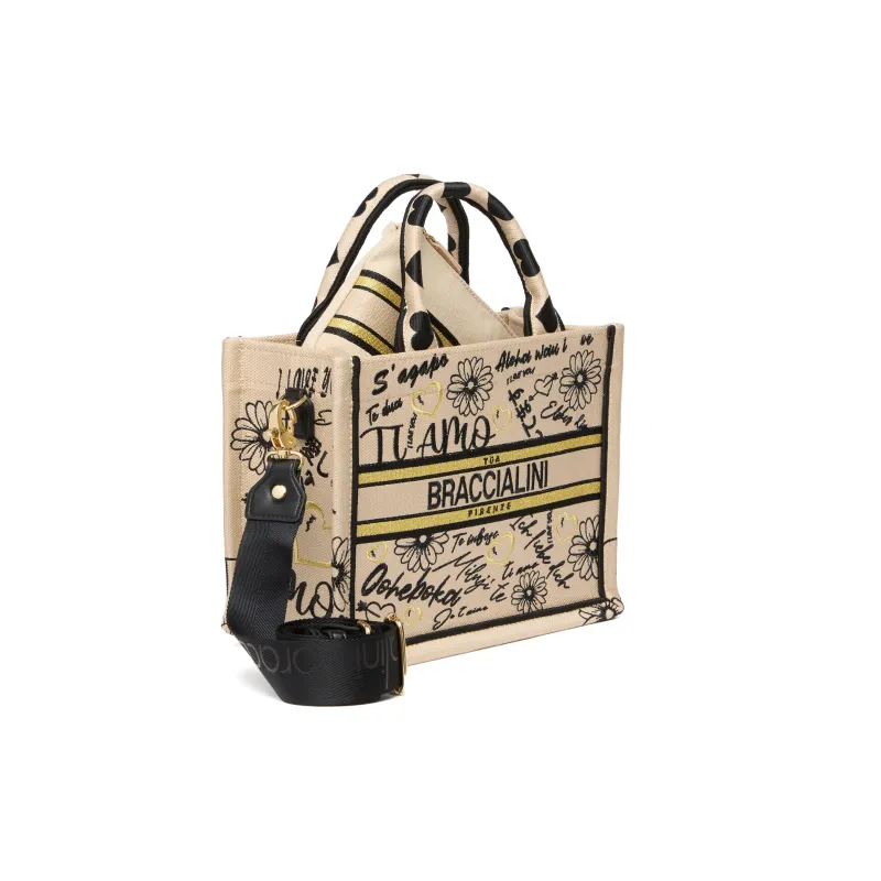 Braccialini Queen Handtasche, Romantische Stickerei &... 2