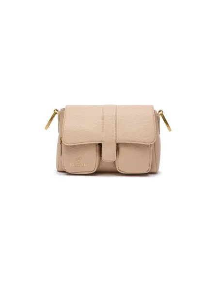 Braccialini Jinny Jewels Schultertasche, Kompakte Eleganz & Gold-Details, sand