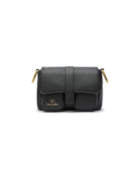 Braccialini Jinny Jewels Shoulder Bag, Gold Details & Compact Elegance, black
