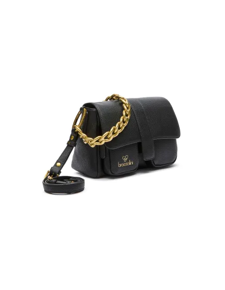 Braccialini Jinny Jewels Shoulder Bag, Gold Details & Compact Elegance, black