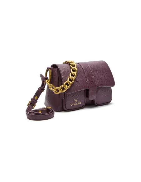 Braccialini Jinny Jewels Shoulder Bag, Gold Details & Compact Elegance, bordeaux