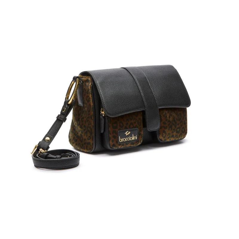 Borsa a spalla Braccialini Jinny animalier, leopard 2