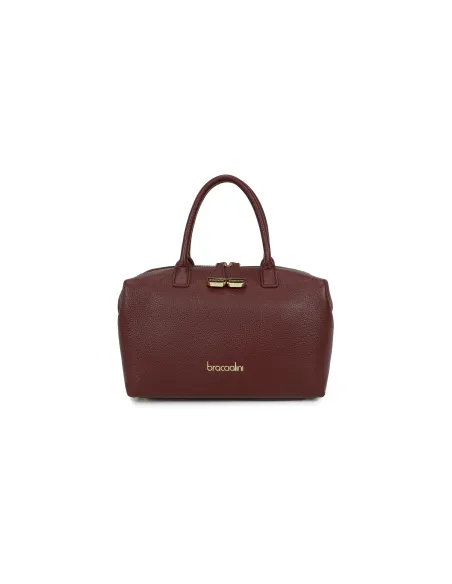 Braccialini Sara Handtasche, Schlichte Eleganz aus Leder, bordeaux