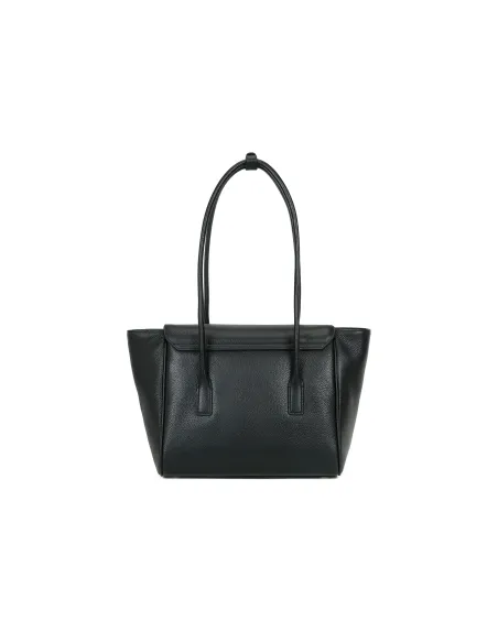 Braccialini Sara Leather Shopper, Minimal Elegance & Style, black