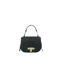 Braccialini Michelle Leather Handbag, Gold Clasp & Timeless Elegance, black