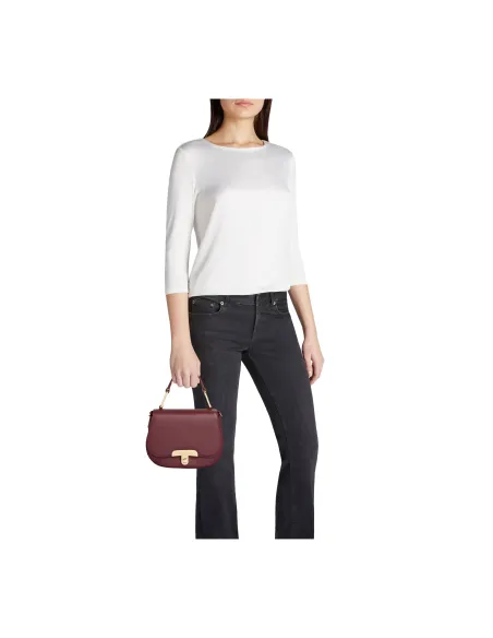 Braccialini Michelle Handtasche, Goldverschluss & Eleganz, bordeaux
