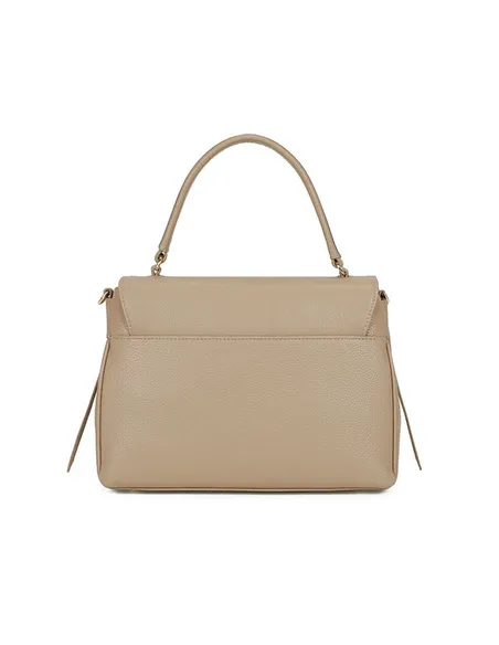 Braccialini Michelle Handtasche, Leder & Goldverschluss, taupe