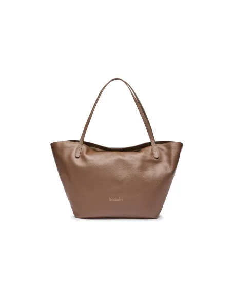 Braccialini Ariel Shopper Tasche aus Leder, braun