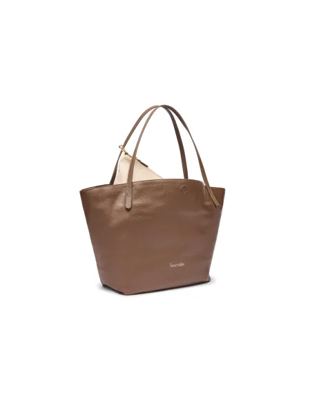 Braccialini Ariel Shopper Tasche aus Leder, braun