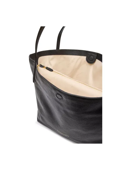 Braccialini Ariel Shopping Bag in soft leather, black