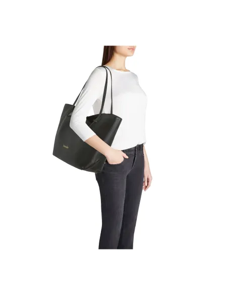 Braccialini Ariel Shopping Bag in soft leather, black