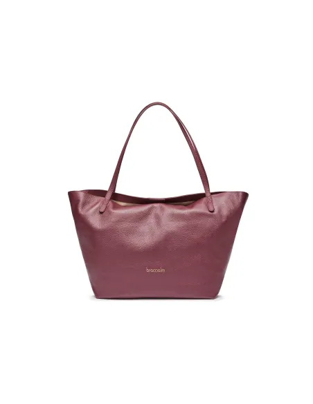 Braccialini Ariel Shopper Tasche aus Leder, bordeaux