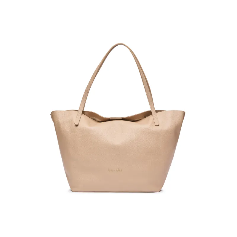 Braccialini Ariel Shopping Bag in soft leather, sand