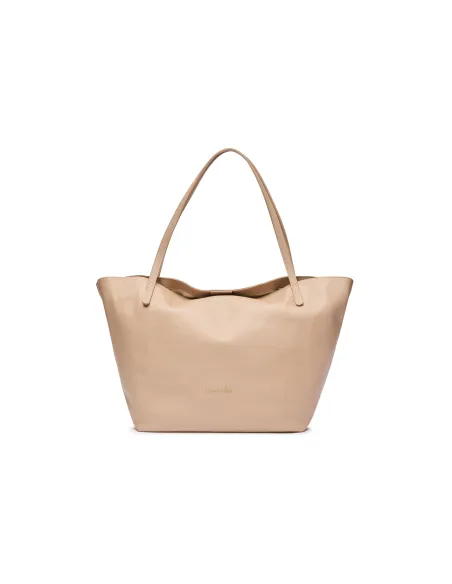 Braccialini Ariel Shopping Bag in soft leather, sand