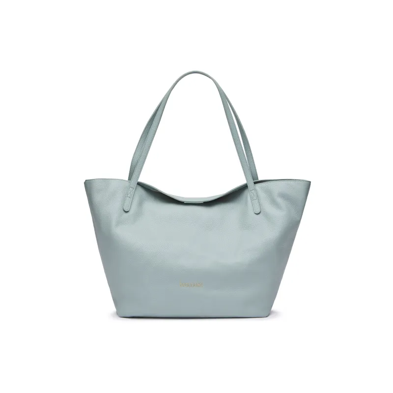 Shopping in pelle Braccialini Ariel, celeste