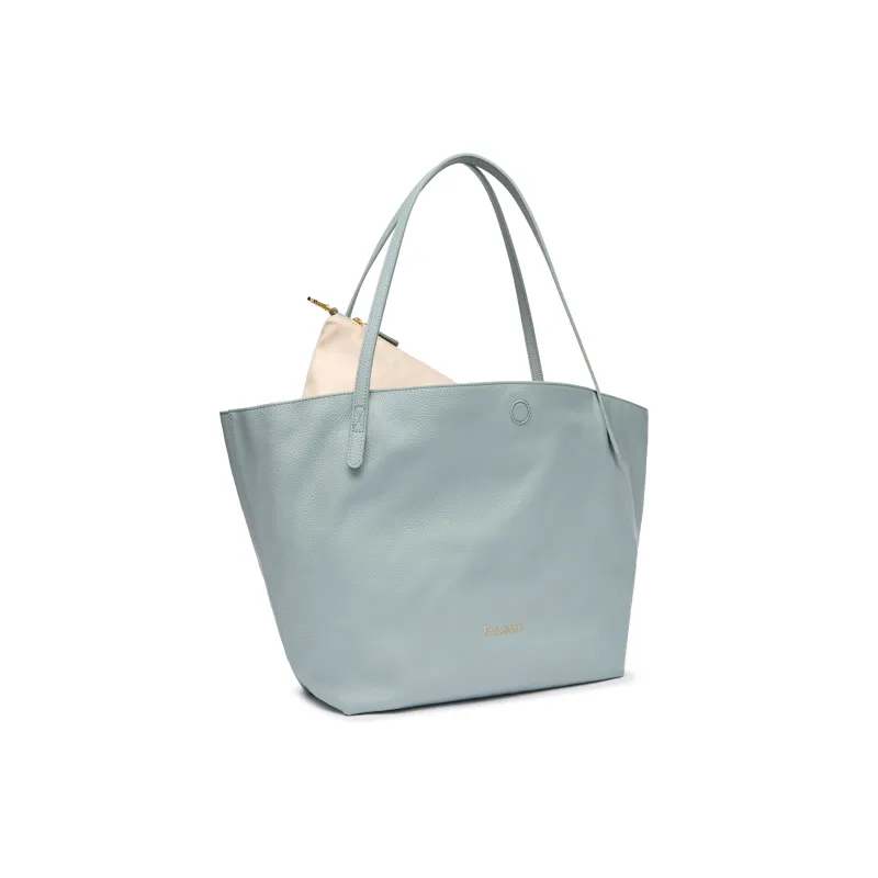 Braccialini Ariel Shopping Bag in soft leather, light blue 2