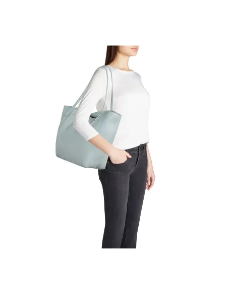Braccialini Ariel Shopper Tasche aus Leder, hellblau