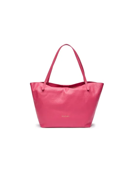 Shopping in pelle Braccialini Ariel, fucsia