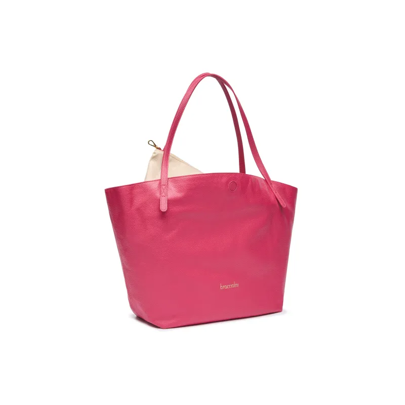Braccialini Ariel Shopper Tasche aus Leder, fuchsia 2