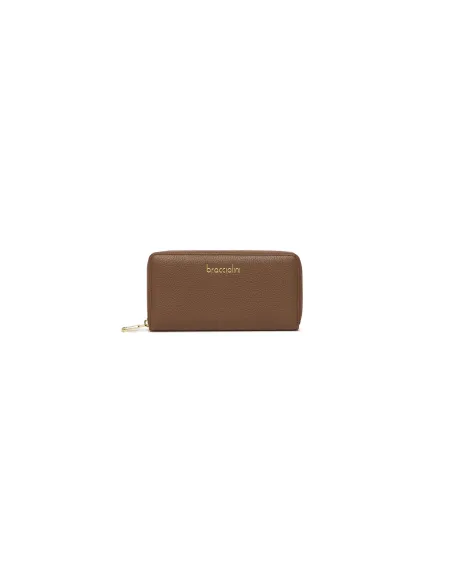 Braccialini Basic Zip Around leather Wallet, brown