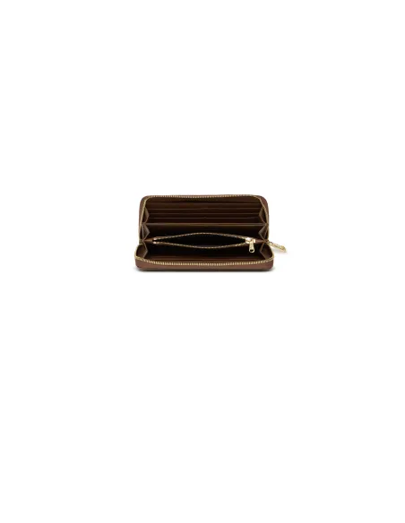 Braccialini Basic Zip Around leather Wallet, brown
