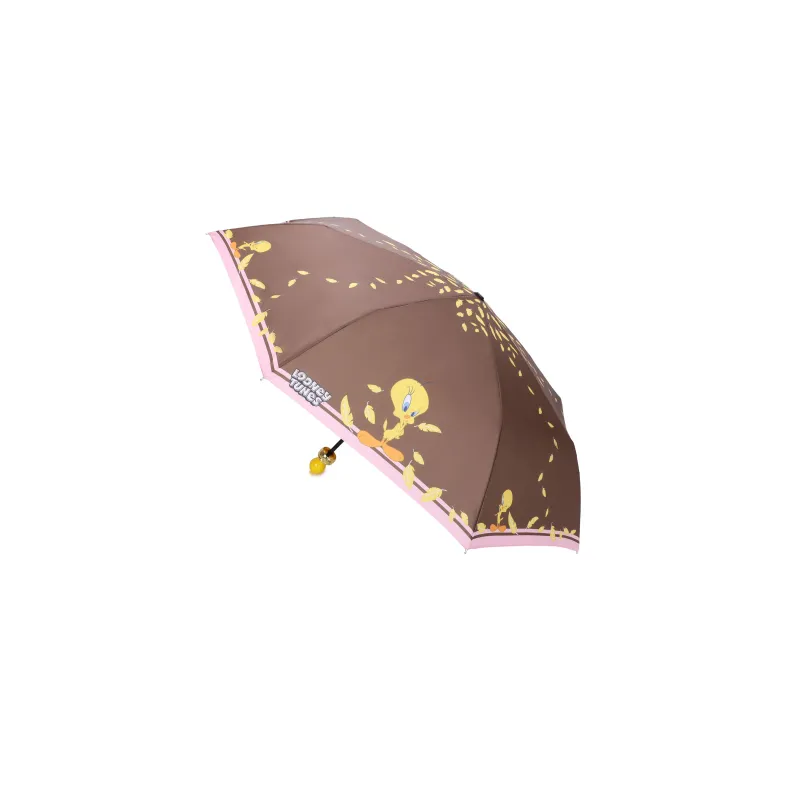 Braccialini Looney Tunes Umbrella Tweety Pink Brown 2