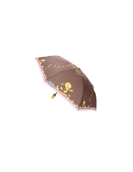 Braccialini Looney Tunes Umbrella Tweety Pink Brown
